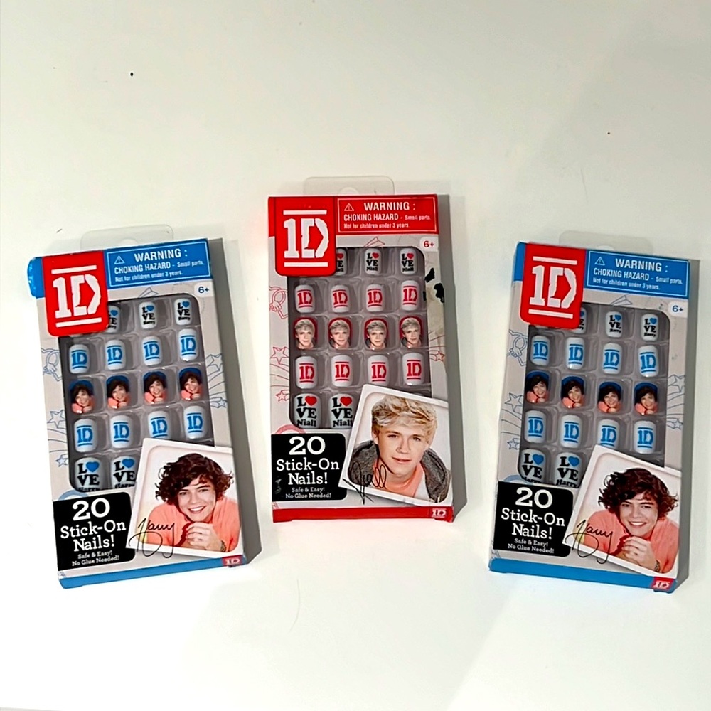 One Direction Collectible Stick on Nails 3 Boxes Lot Set